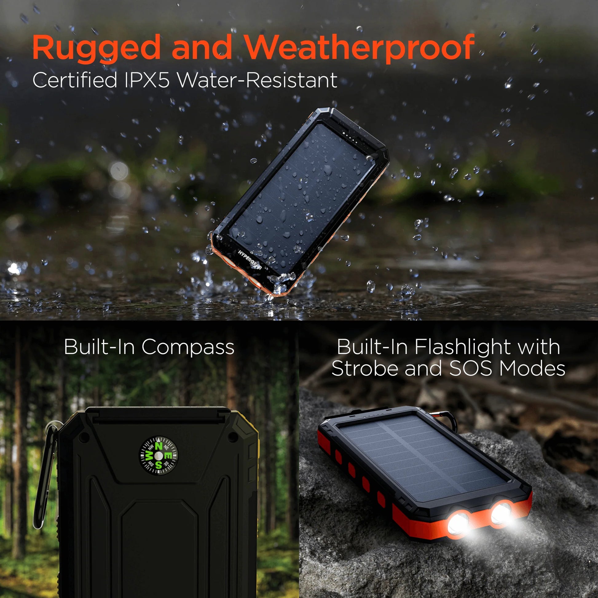 Hypergear Solpro 10K Fast Charge Solar 10000Mah PD Power Bank
